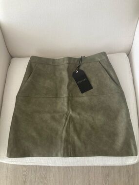 Stella Luce Olive Green Suede Mini Skirt